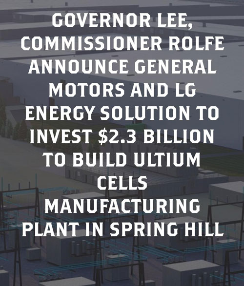 GM, LG invest $2.3 billion to build Spring Hill manufacturing